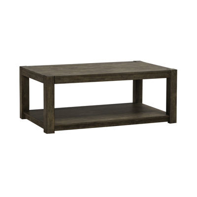 Arnaline Rectangular Cocktail Table w/ Floor Shelf