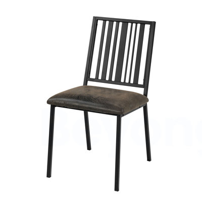 Chaise d'appoint en cuir synthétique et finition noire Zudora (ensemble de 2)
