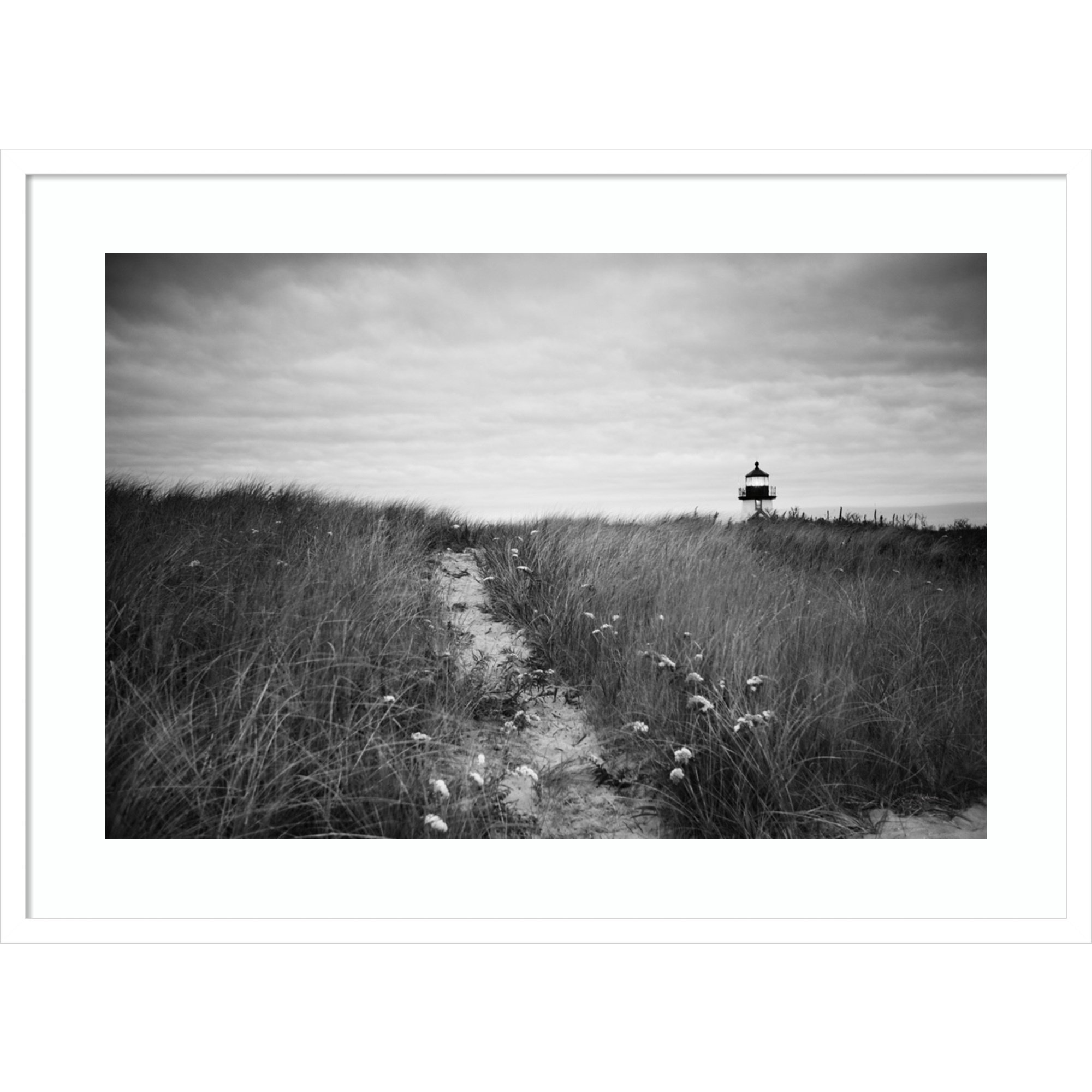 Nantucket Lighthouse by Aledanda, White, 24" H x 33" W
