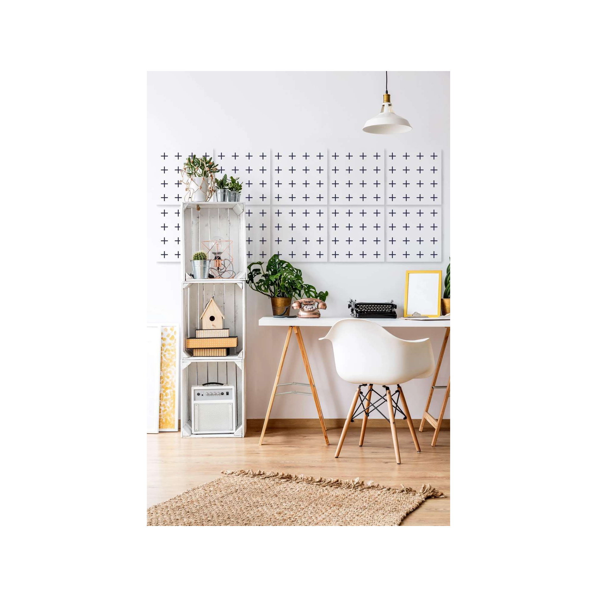 Mrs Paranjape Papers Modern Geometric Peel & Stick Wallpaper, Non-pasted, Yves Blue