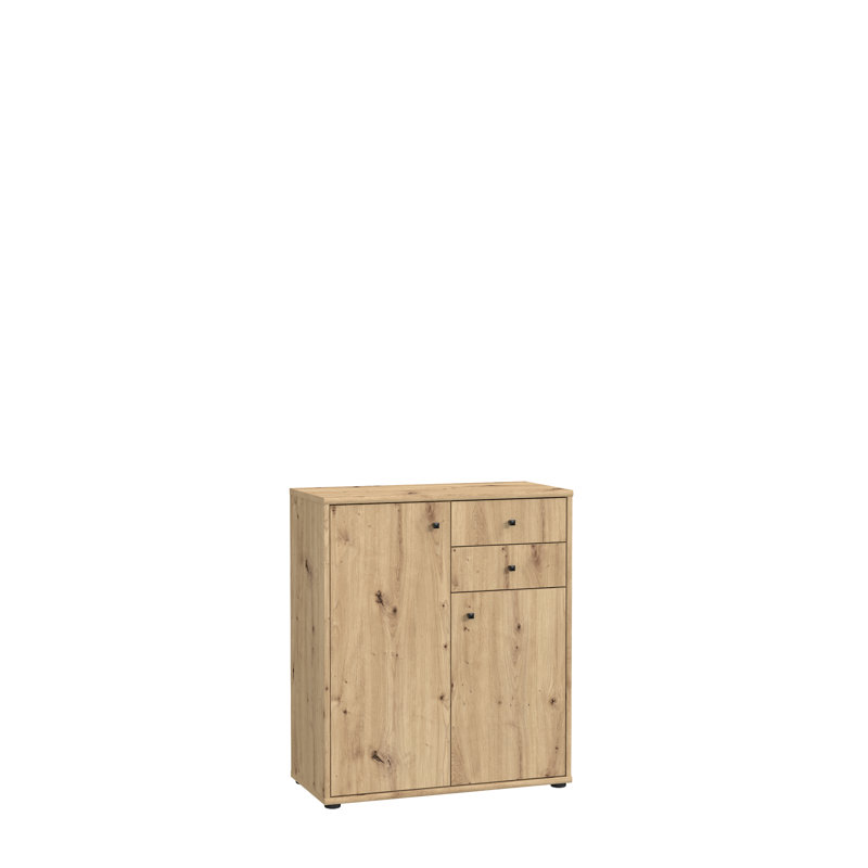 Amandla 2 Drawer 73.7Cm W Combi Chest, Artisan Oak