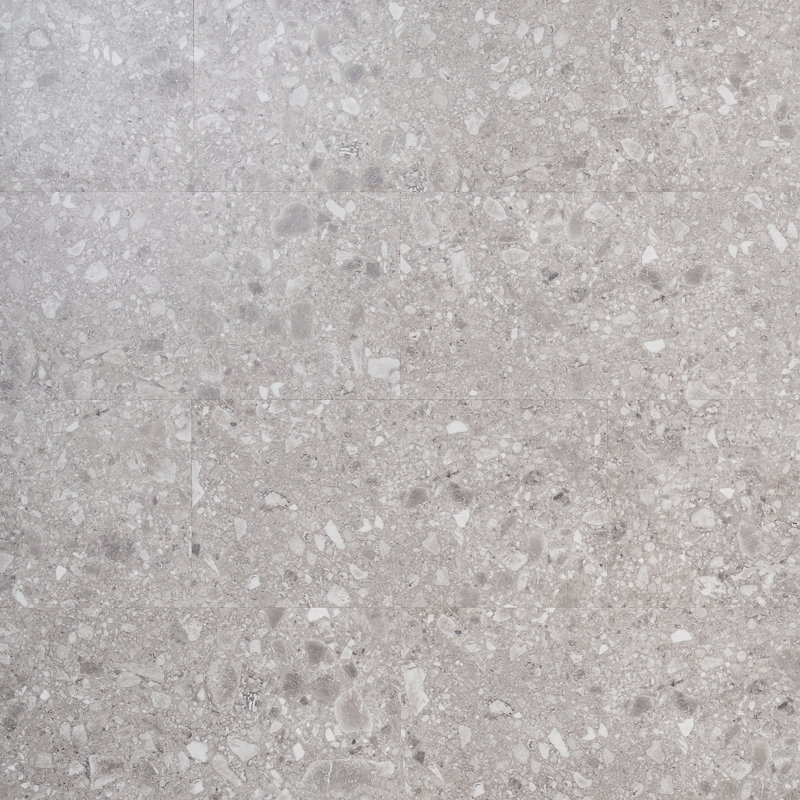 Stonehenge Rizzo LVT 12MIL 12" W x 24" L Terrazzo Look Glue Down Luxury Vinyl Tile, Earth Gray