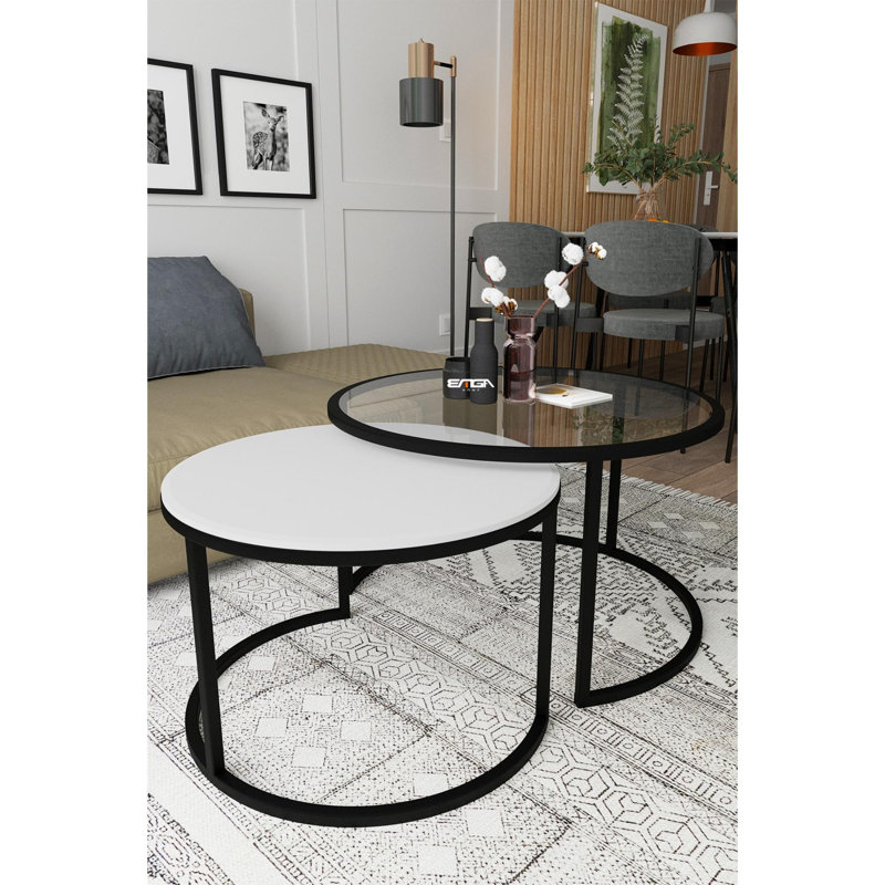 Glorias Coffee Table, White/Transparent
