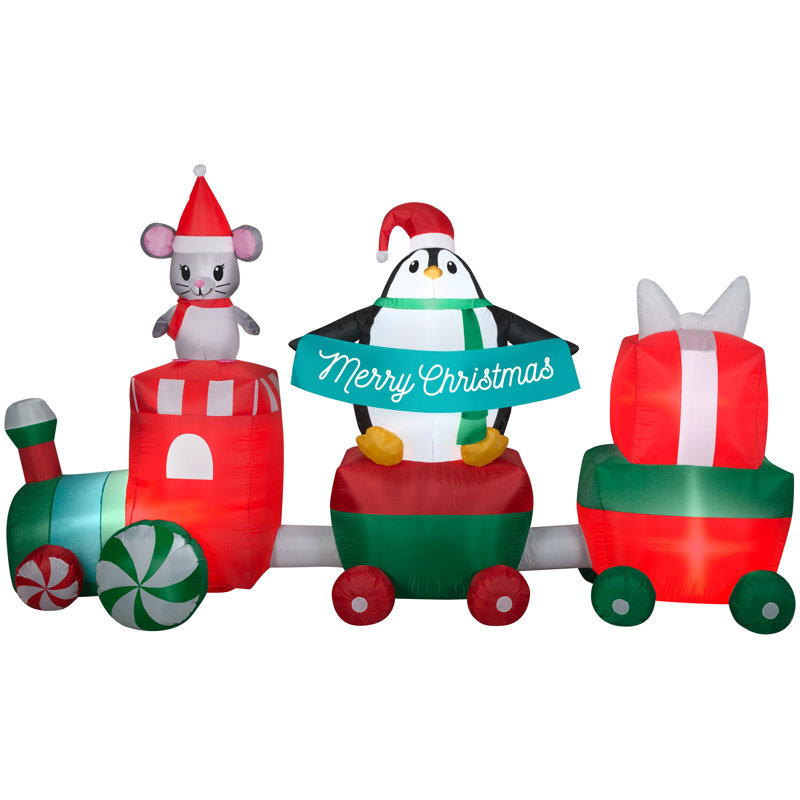Scène de train de Noël Airblown