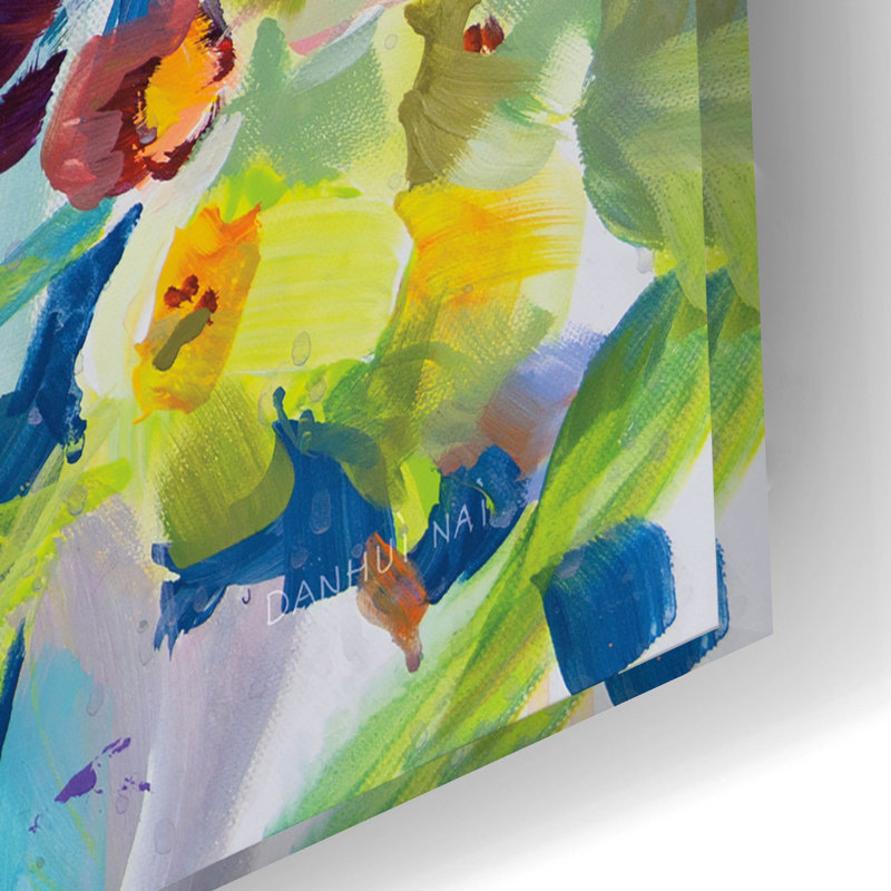 «High Summer Garden 2» par Danhui Nai, art mural en verre acrylique, H 16 po x l 24 po x P 0,2 po