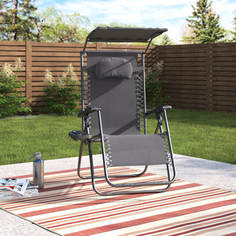 Chaise longue simple inclinable 29 po Kalobe, Noir