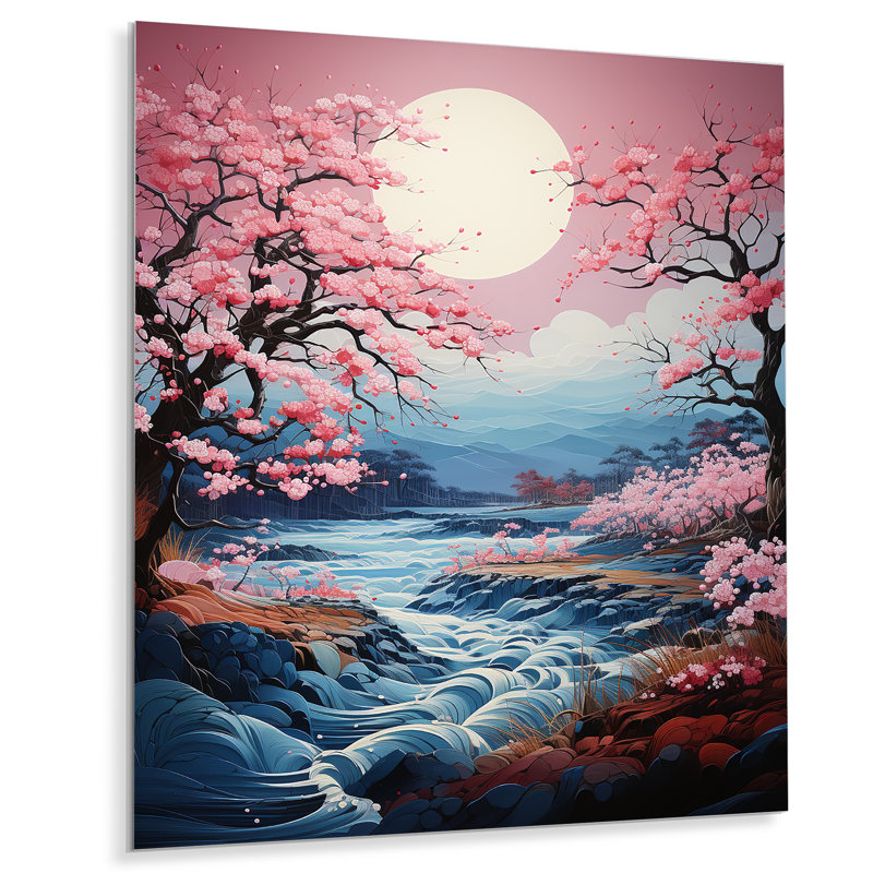 Fleur de cerisier I, art mural Japon, H 20 po x l 12 po