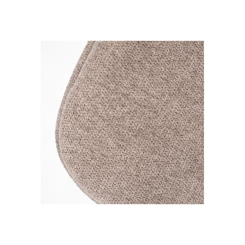 Taupe Upholstered Metal Dining Chair with Wooden Backrest