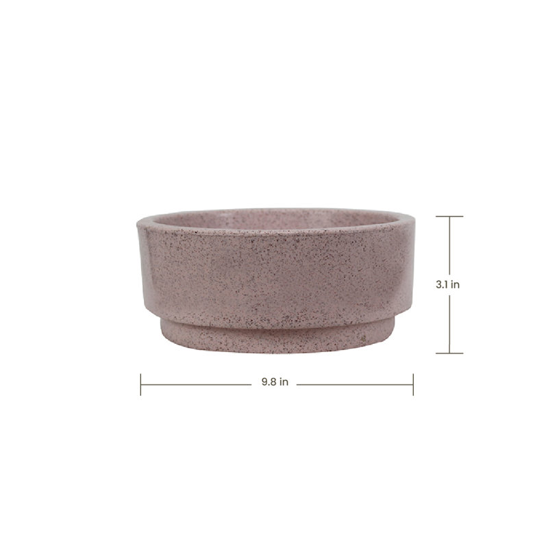 Pot à fleurs rond écologique Dempsi ECOBO, utilisation intérieure / extérieure Carioca Four Seasom, Granit rose