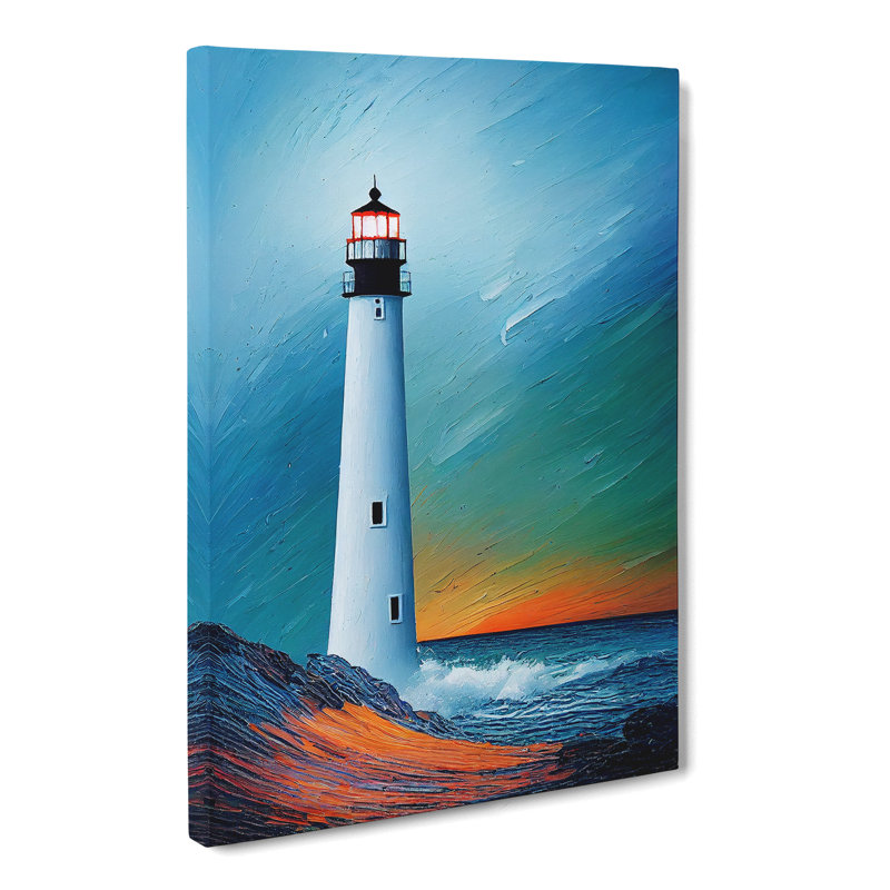 CAN-V0523-1673X Painted Lighthouse Vol.6 - Wrapped Canvas Print, 50cm H x 35cm W