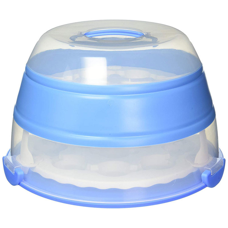 Récipient de rangement pour aliments 6 onces cupcake repliable international, Bleu