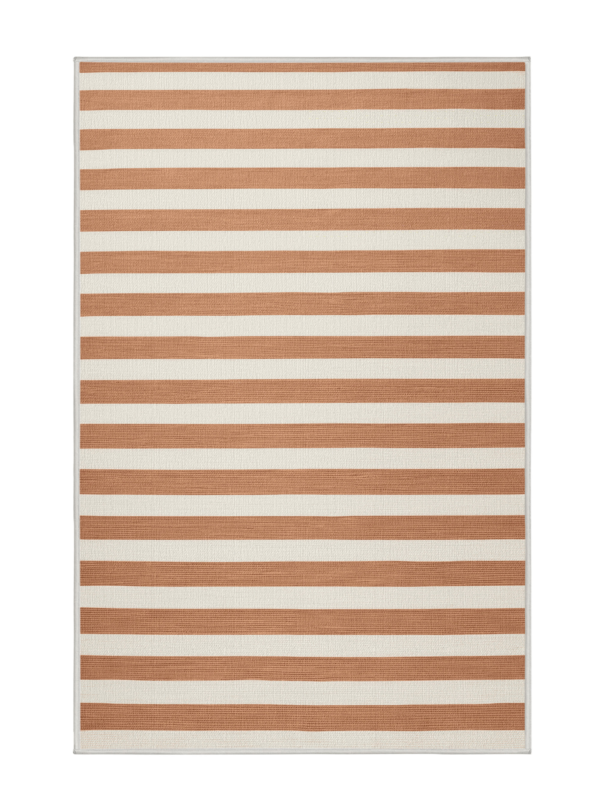 Horizontal Line Rug Hokku Designs Machine Washable Horizontal Stripes Beige Area Rug | Wayfair