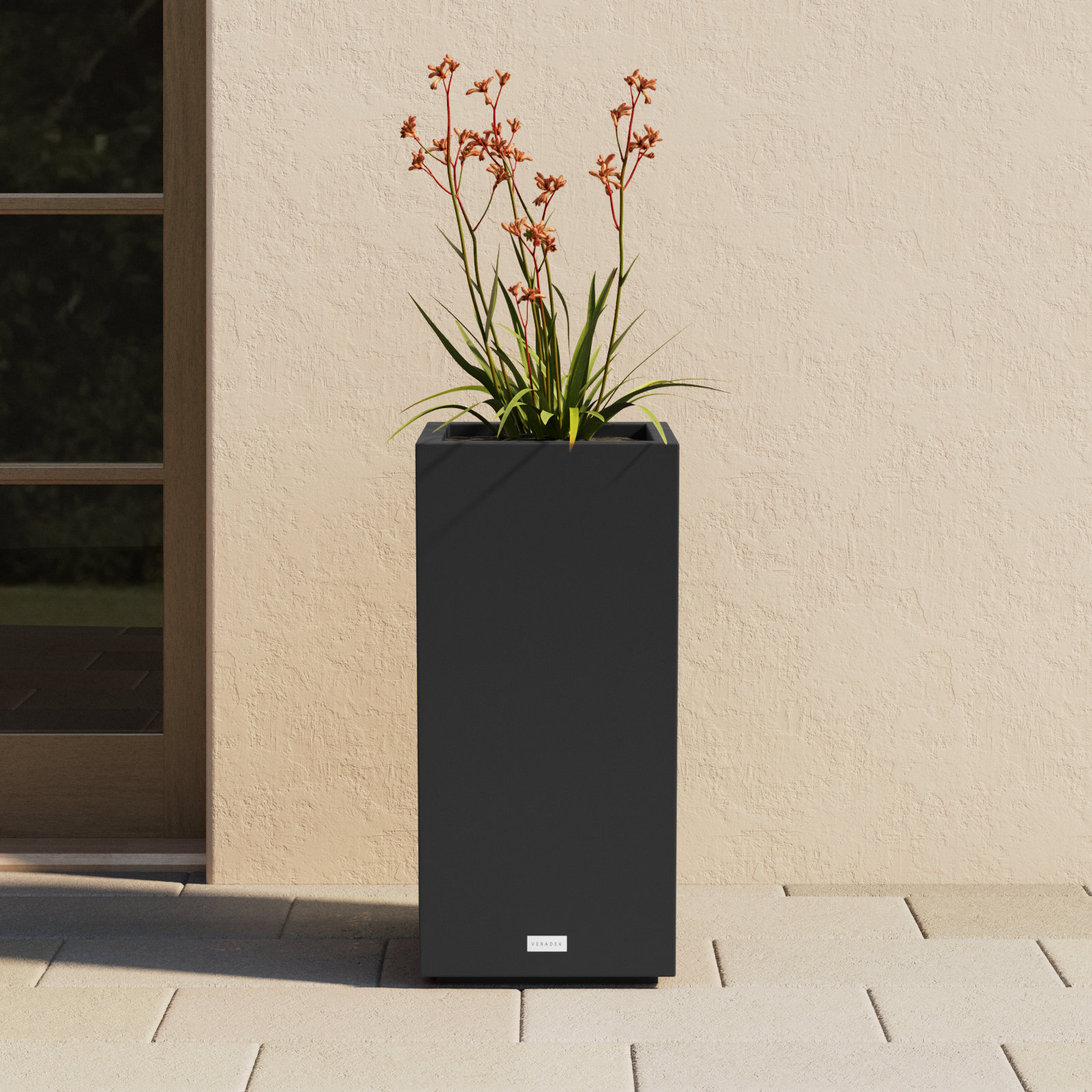Block Series 16" Planter Box, 31.75” H x 15.5” W x 15.5” D, Black