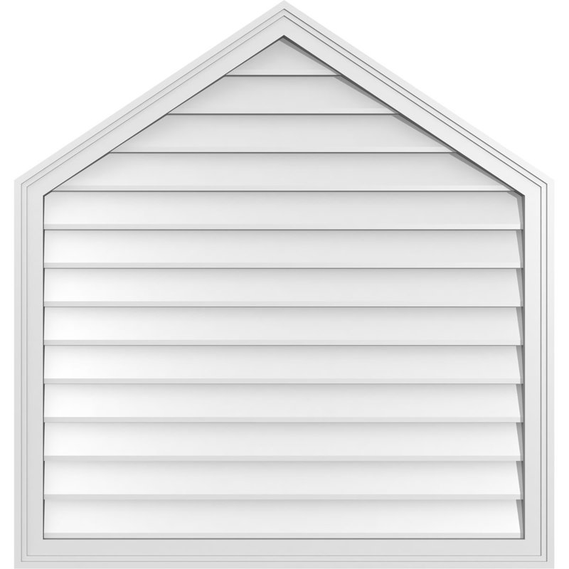 Peaked Surface Mount Signature Urethane Non-Functional Gable Vent 8/12 Pitch Primed Tan, 40" H x 38" W x 1.5" D