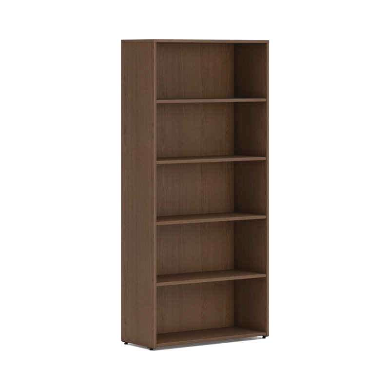 Sepia Walnut 65" Adjustable 5-Shelf Standard Bookcase