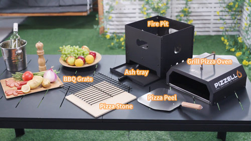 Outdoor Pizza Oven, Portable 2-in-1 Pizza & Grill Oven - Deco Gear