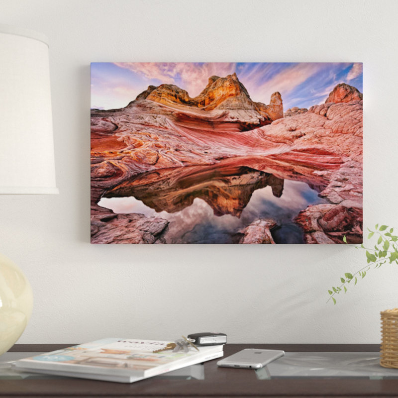 Arizona Reflection I par David Drost - reproduction d'art sur toile tendue, H 8 po x l 12 po x P 0,75 po, Pas de tapis