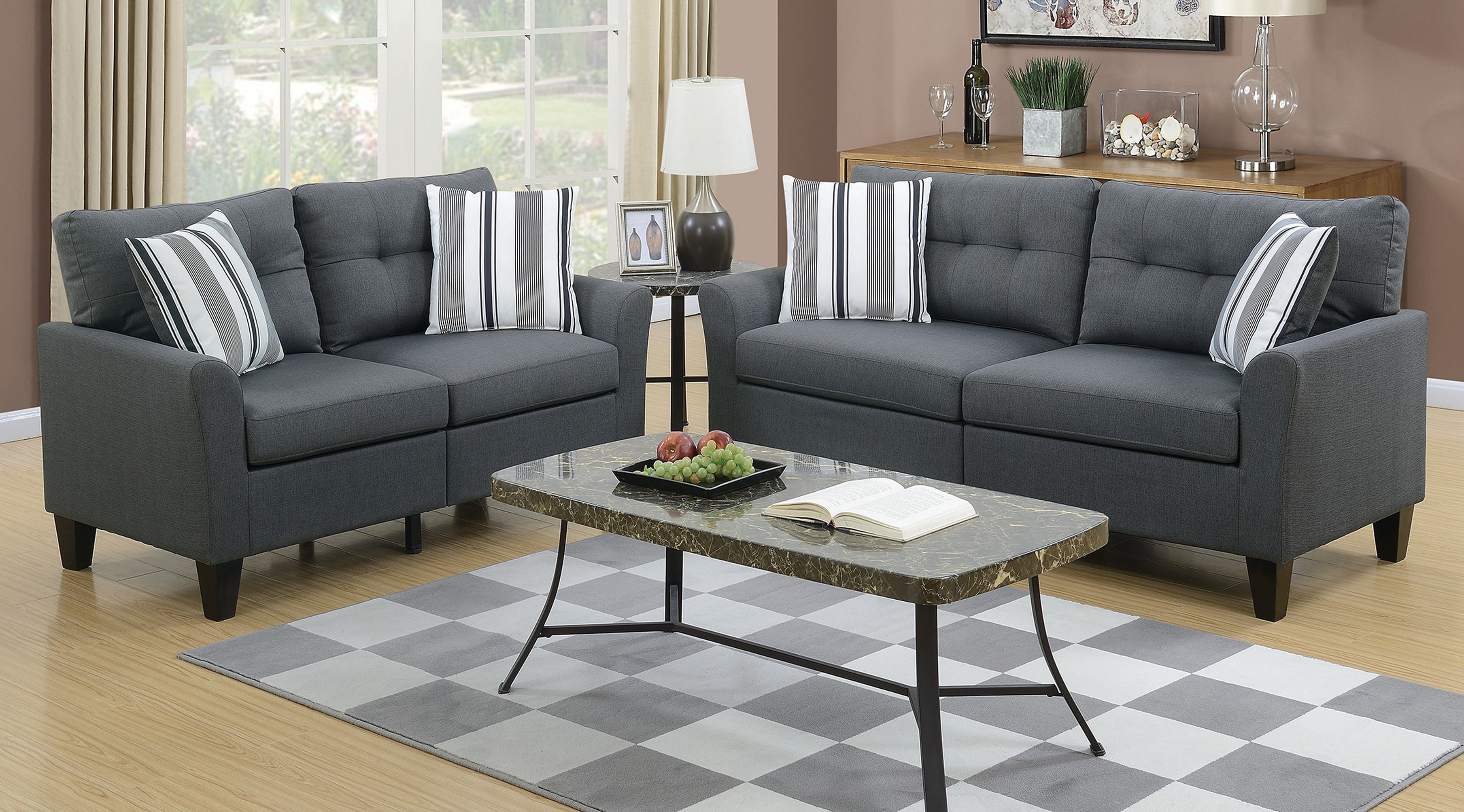 Latitude Run® Living Room Furniture 2Pc Sofa Set Sofa And Loveseat ...