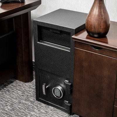 Coffre-fort renforcé à clavier 72 pi cu - acier noir, 14 po x 14 po x 27 po, 93,83 lb, dispositif de pêche protégé, 3 pênes dormants robustes, dispositif protégé facile à utiliser, fonction simple et ferme