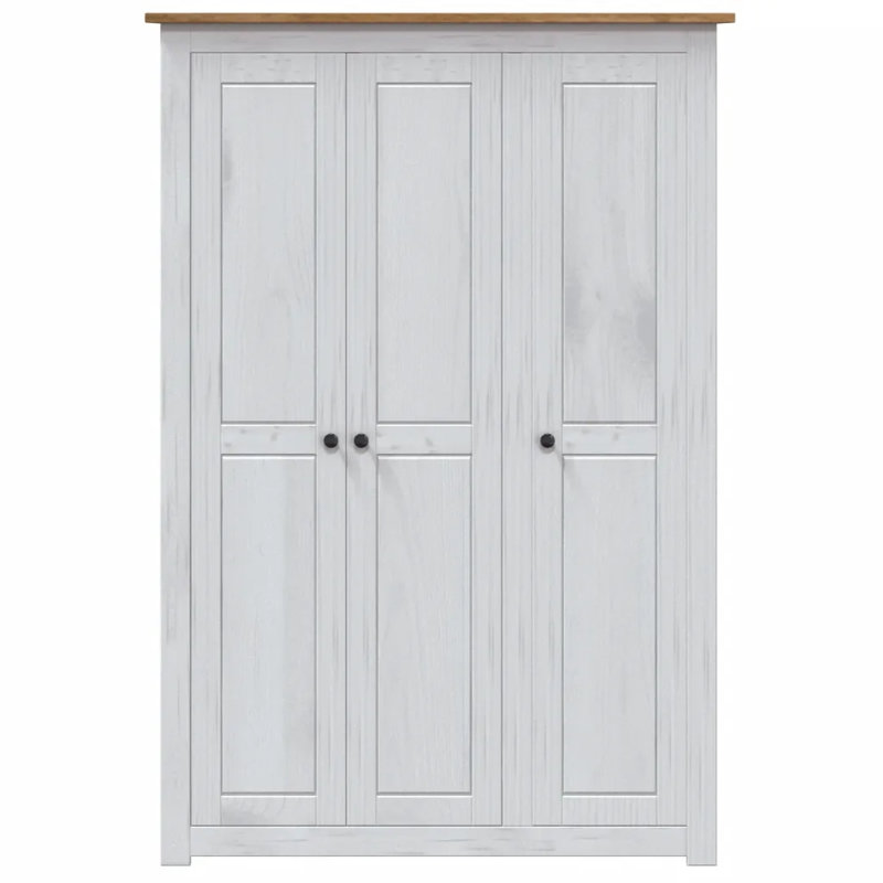 Rocco 3 Door Solid Wood Wardrobe, White