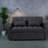 Multifunctional Modern Sofa Bed, Adjustable Black Suede For Home