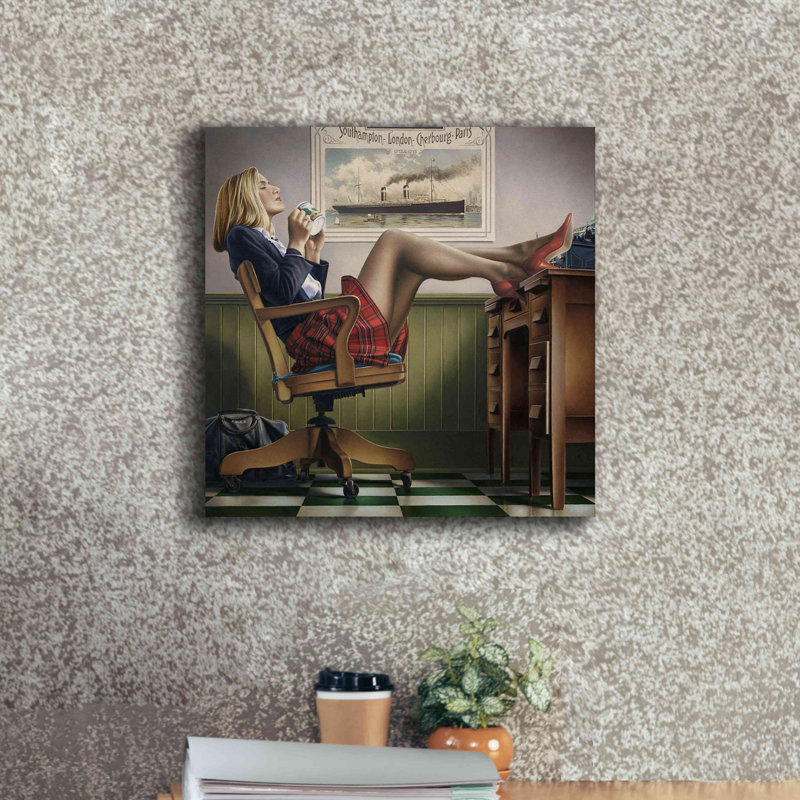«Coffee Break» par Paul Kelley, art mural sur toile, H 18 po x l 18 po x P 0,75 po