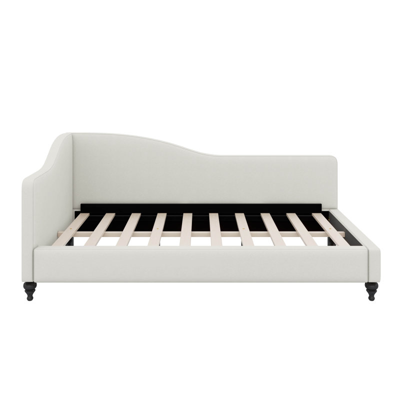 L-Shaped Linen Daybed, Beige, Full / Double
