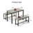 3-Piece Space-Saving Dining Table Set for 4 with 2 Benches-2008339453