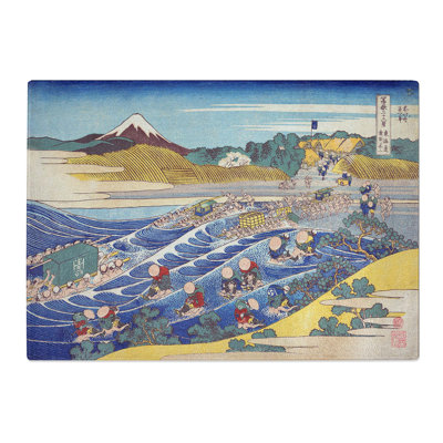 Tempered Glass Fuji Seen from Kanaya by Katsushika Hokusai Chopping Board