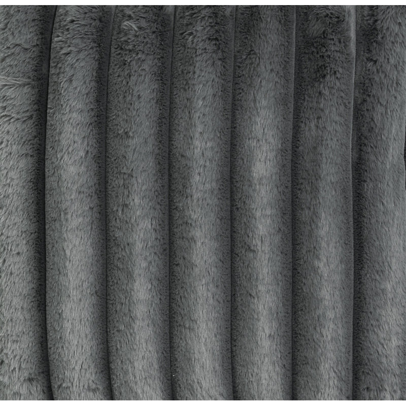 40 Inch Minky Gunmetal Memory Foam Lounger, Dark Gray Polyester