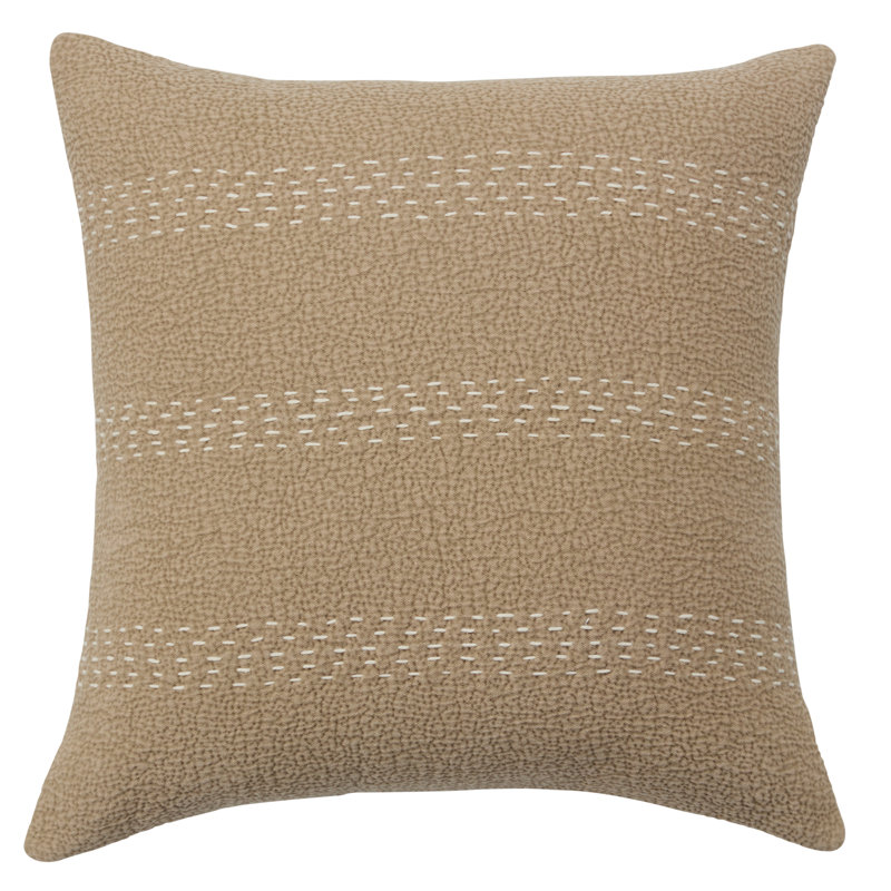 Housse et insert de coussin carré en coton Lexington, Taupe, Polyester/ Bourre en polyester