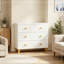 Commodes décoratives avec 3 tiroirs, poignées en bois