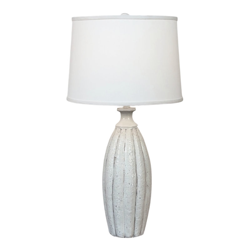 Nude/Charcoal Glaze Fluted Table Lamp
