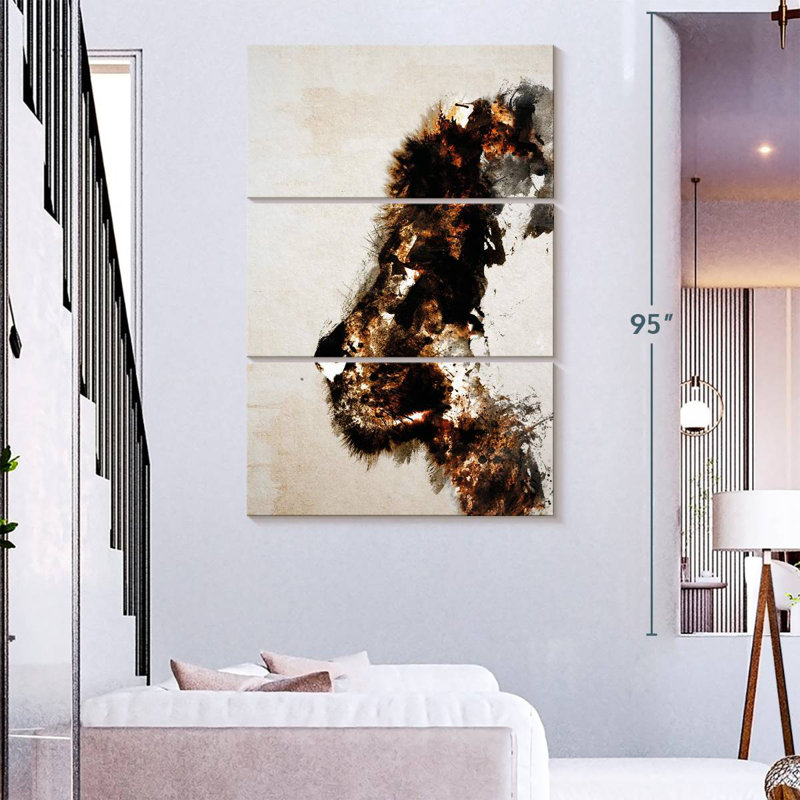 Brampt Abstract Lion Contour, 74" H x 48" W