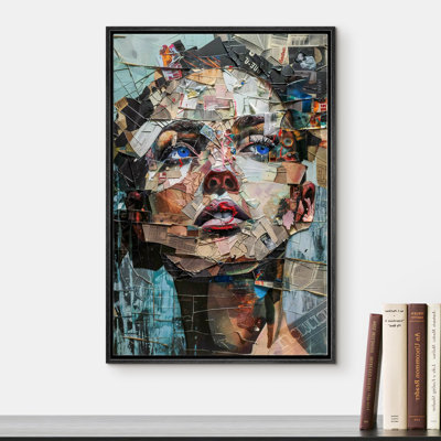 Elegant Person " Fragmented Beauty Modern Mixed Media Portrait Newspaper Contemporary "