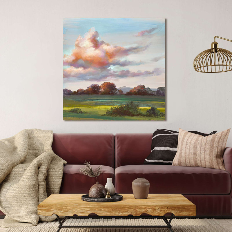 Landscape Painting: Devon Sky I - Wrapped Canvas Print, 70cm H x 70cm W