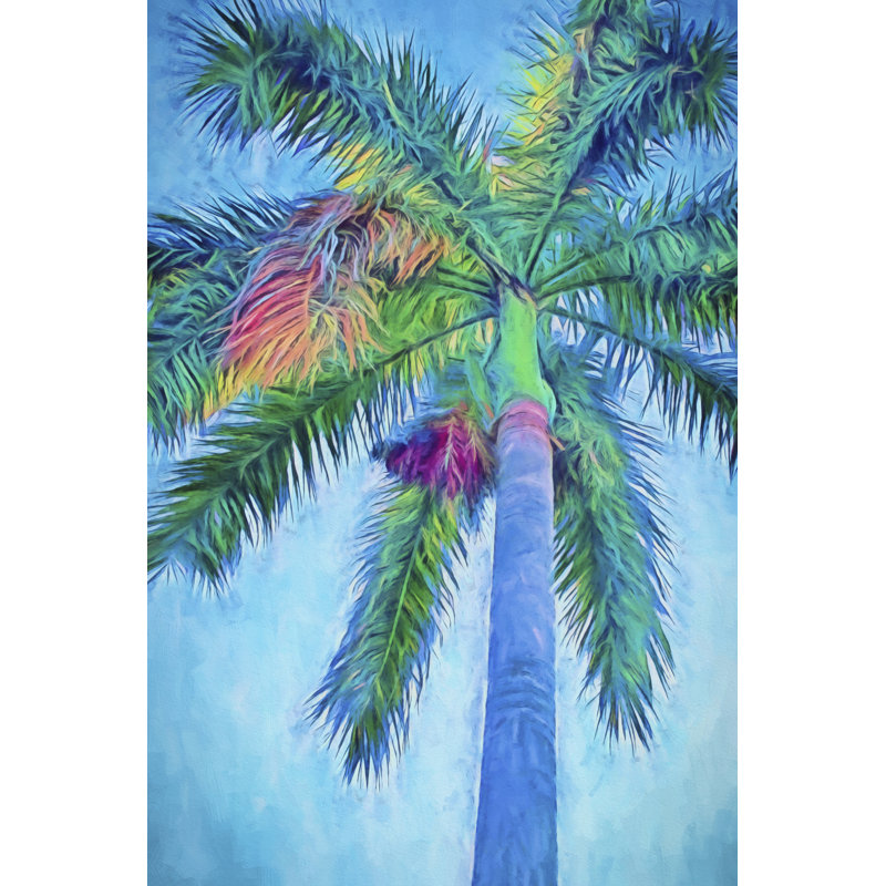 «Royal Palm Caribbean I», peinture sur toile, H 36 po x l 24 po, Toile tendue