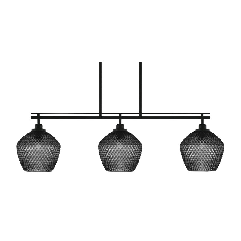 Luminaire pour îlot de cuisine 3 lumières Odyssey, Noir mat