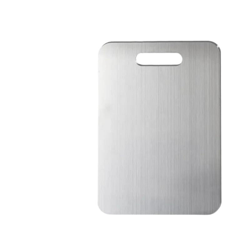 Planche à découper en titane, planches à découper en acier inoxydable pour la cuisine, planche en titane double face de qualité alimentaire pour couper les légumes et la viande (13,4 po x 9 po)