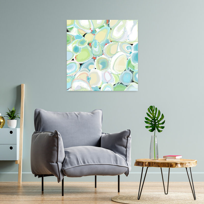 Mint Cocktail Abstract Contemporary Art, 24" H x 24" W