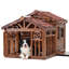 Niche pour chien d'extérieur en bois massif avec cage de patio-713221840