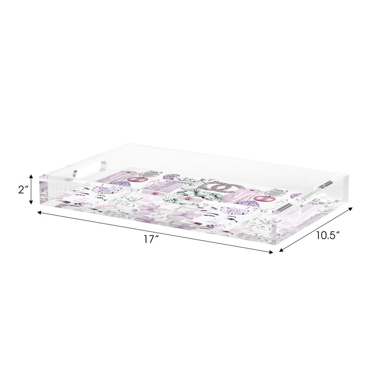 Plateau décoratif Bougie Women Nuevo, L 17 po x P 10,5 po x H 2 po, Lilas