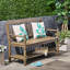 Banc en bois classique gris avec tablette pour un rangement pratique