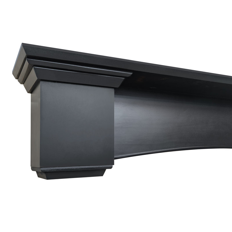 Lisbon Fireplace Mantel, Satin Black, 48"