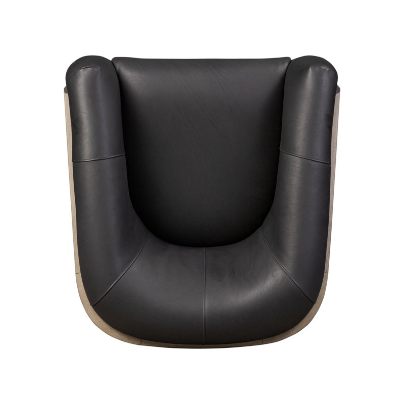 Etta Chair-Winchester Beige, Heirloom Black Genuine Leather