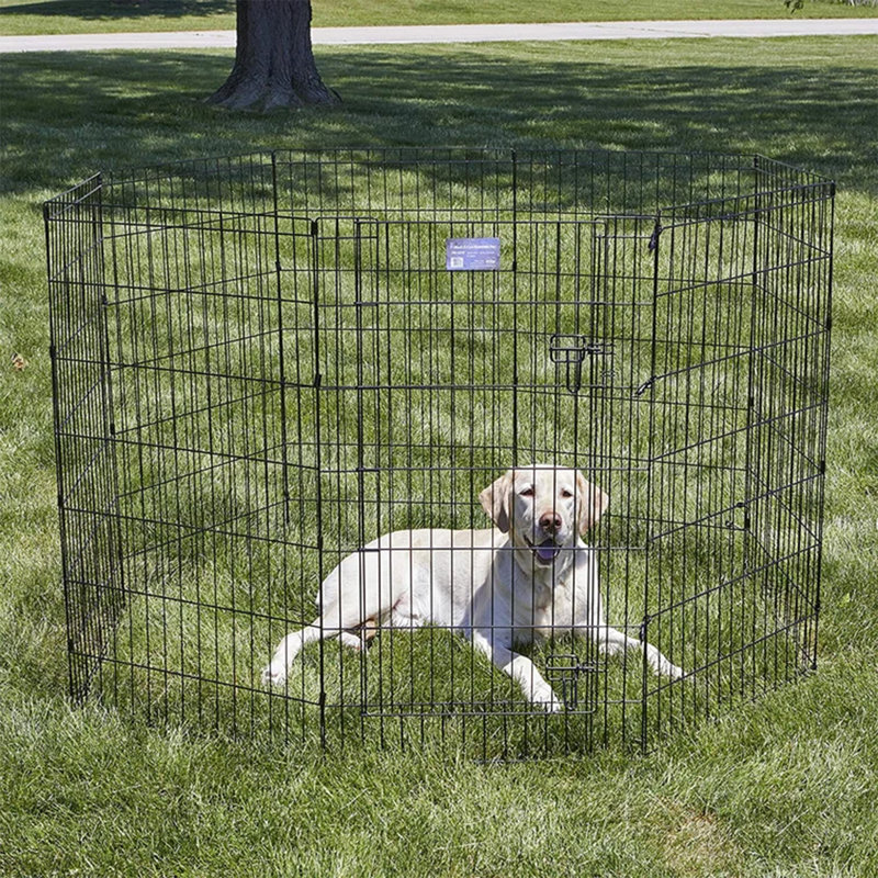 Black Metal 24" x 48" Exercise Pen with Door