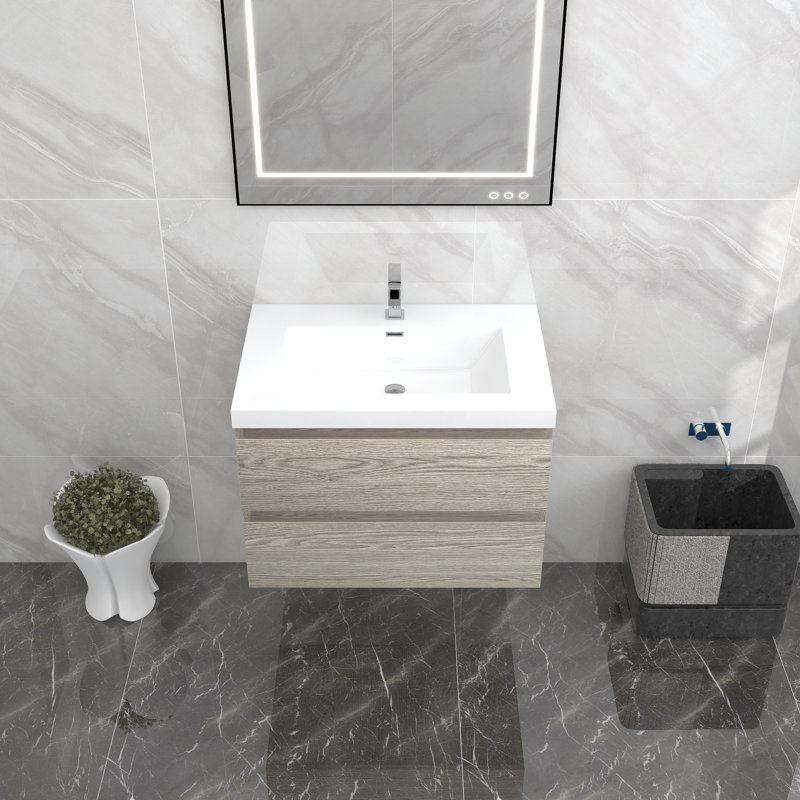 Ensemble de meuble-lavabo simple l 30 po Holoman, Teck chêne