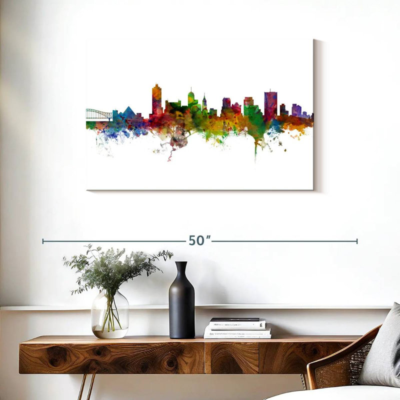 Kavia Memphis Tennessee Skyline II, H 24 po x l 36 po