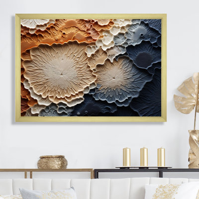 Géode de pierre minimalisme beige et bleue sur toile