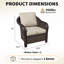 Fauteuil de patio ergonomique en osier pour 2 personnes avec coussins de 4 po toutes saisons 2 personnes-2142619103